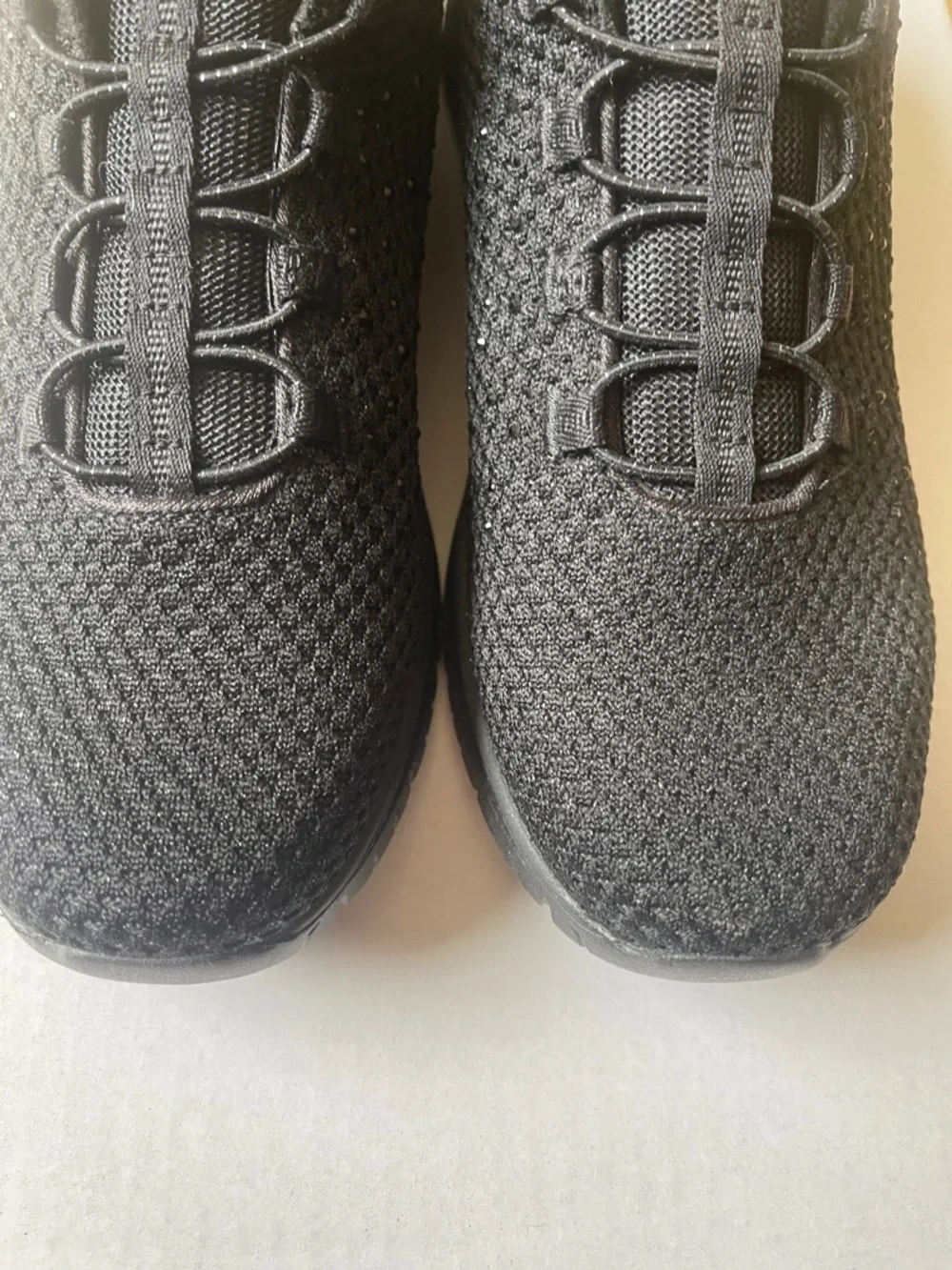 Skechers Women's Black Slip-On Knit Sneakers - Picture 7 of 8